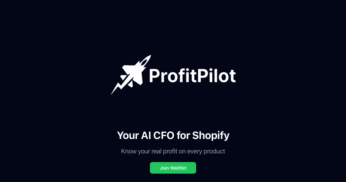Shopify Cfo ProfitPilot — Your AI CFO for Shopify